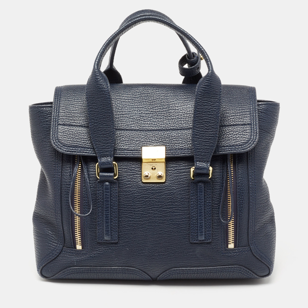 3.1 PHILLIP LIM Blue Leather Pashli Medium Satchel